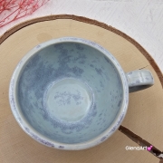 Filiżanka ceramiczna Glena Art niebieska chmurka z uszkiem do kawy herbaty ulubiony kubek ceramiczny ceramika 250 ml rękodzieło niebieska chmurka