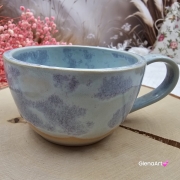 Filiżanka ceramiczna Glena Art niebieska chmurka z uszkiem do kawy herbaty ulubiony kubek ceramiczny ceramika 250 ml rękodzieło niebieska chmurka