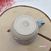 Filiżanka ceramiczna Glena Art niebieska chmurka z uszkiem do kawy herbaty ulubiony kubek ceramiczny ceramika 250 ml rękodzieło niebieska chmurka