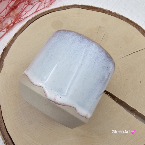 Kubek czarka ceramiczna w kolorze pastelowego fioletu przenikający się ceramiczna czarka Glena Art kubek bez uszka do kawy herbaty ulubiony kubek ceramiczny ceramika 250 ml