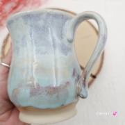 Kubek beczułka MAX duży ceramiczny Glena Art niebieskie niebo z uszkiem do kawy herbaty ulubiony kubek ceramiczny ceramika 400 ml