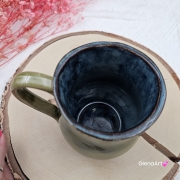 Kubek beczułka MAX duży ceramiczny Glena Art kolor ziemi zielony i granatowy z uszkiem kolory ziemi do kawy herbaty ulubiony kubek ceramiczny ceramika 400 ml
