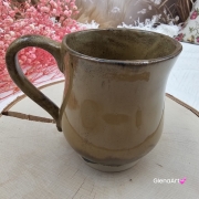 Kubek beczułka MAX duży ceramiczny Glena Art kolor ziemi brąz i granat z uszkiem kolory ziemi do kawy herbaty ulubiony kubek ceramiczny ceramika 400 ml