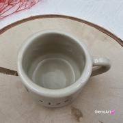 Kubek jagody ceramiczny slow i jagódki Glena Art beczułka mała kubeczek z uszkiem do kawy herbaty ulubiony kubek z napisem slow i jagódkami ceramiczny ceramika 120 ml