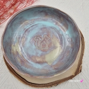Miska ceramiczna jasna lawenda z wiewiórką Glena Art talerz głęboki na zupę 0,8 l ceramiczny niebieski ceramika rękodzieło ręcznie robiona z formy miska talerz do zupy z jasnej masy kamionkowej jasny niebieski