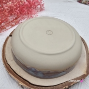 Miska ceramiczna jasna lawenda z wiewiórką Glena Art talerz głęboki na zupę 0,8 l ceramiczny niebieski ceramika rękodzieło ręcznie robiona z formy miska talerz do zupy z jasnej masy kamionkowej jasny niebieski