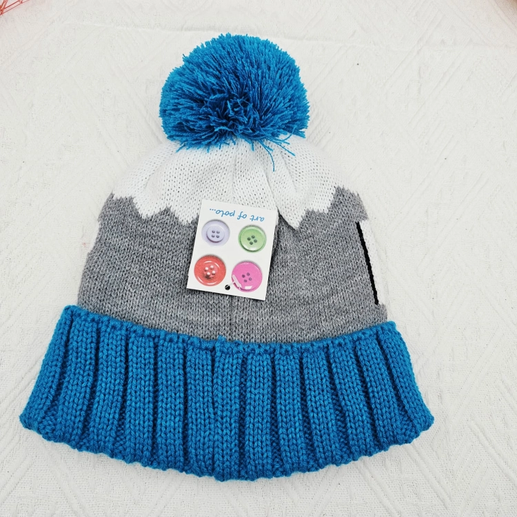 Czapka halny dla wielbiciela gór niebieska i biała zimowa/jesienna UNISEX ciepła i z przesłaniem halny dla górskiego łazika