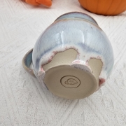 Kubek czeski błękitna chmurka nieidealny ceramiczny Glena Art beczułka niebieska kubek z uszkiem do kawy herbaty ulubiony kubek ceramiczny ceramika rękodzieło 250 ml