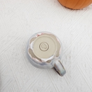 Kubek czeski błękitna chmurka nieidealny ceramiczny Glena Art beczułka niebieska kubek z uszkiem do kawy herbaty ulubiony kubek ceramiczny ceramika rękodzieło 250 ml