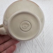 Kubek czeski jesienny z żołędziem nieidealny ceramiczny Glena Art beczułka kubek z uszkiem do kawy herbaty ulubiony kubek ceramiczny ceramika rękodzieło 250 ml żołądź
