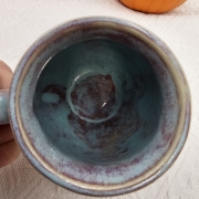 Kubek czeski błękitna chmurka nieidealny ceramiczny Glena Art beczułka niebieska kubek z uszkiem do kawy herbaty ulubiony kubek ceramiczny ceramika rękodzieło 250 ml
