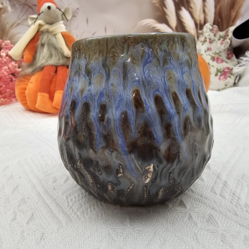 Ceramiczne Matero do Yerba Mate nieidealny Plaster Miodu Lapis 300 ml Kera Ceramika solidna czarka do herbaty z wadą