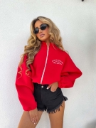 Bluza ARLA – czerwona XS i S sportowo casualowa rozpinana ciepła bluza BY Me