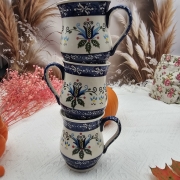 Kubek beczułka max kaszubski ceramiczny folkowy Franek kaszubska ceramika ręcznie zdobiony Arbata kaszubski wzór kubek 450 ml beczułka