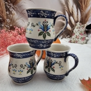 Kubek beczułka max kaszubski ceramiczny folkowy Franek kaszubska ceramika ręcznie zdobiony Arbata kaszubski wzór kubek 450 ml beczułka