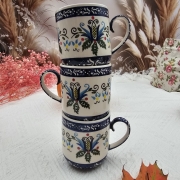 Kubek kaszubski średni 200 ml ceramiczny folkowy Aleksandra kaszubska ceramika ręcznie zdobiony Arbata kaszubski wzór kubek 200 ml uroczy mniejszy kubek taki idealny do małej kawy