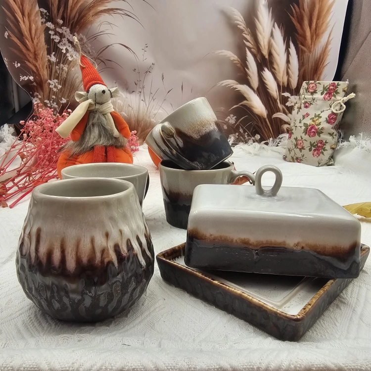 Maselnica maselniczka Kera 0,3 l Hanny Dolomit - lawa pięknie się prezentuje Kera Ceramika solidna - cała kolekcja Dolomit Lawa