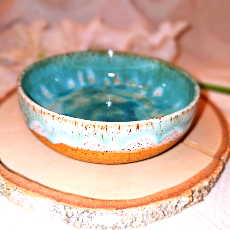 Miska ceramiczna do zupy obiadowa niebiesko-zielona MORSKA