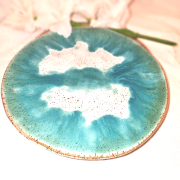 Talerz ceramiczny obiadowy niebiesko-zielony MORSKI